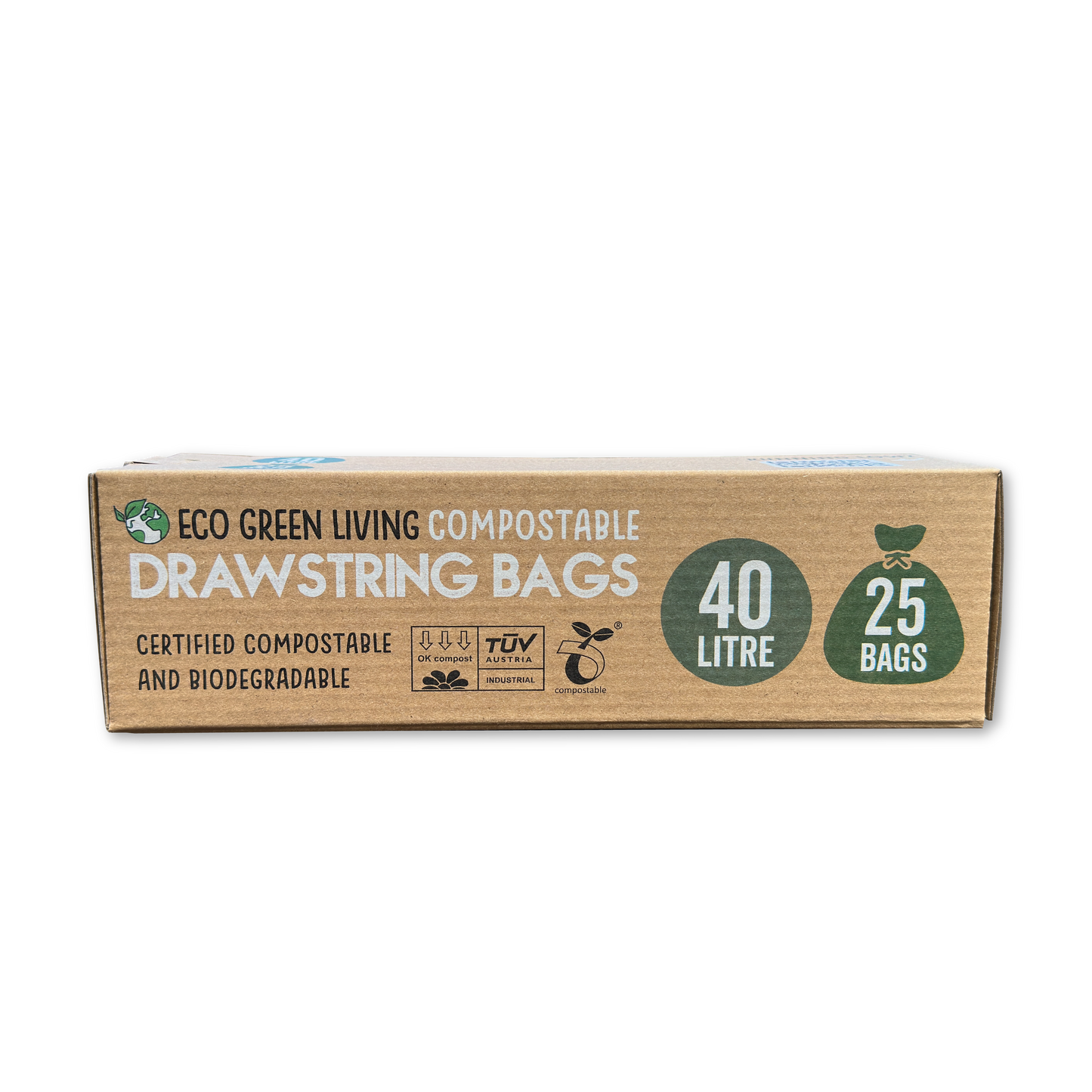 Compostable Drawstring Bin Bags | 40 Litre (25 bags)
