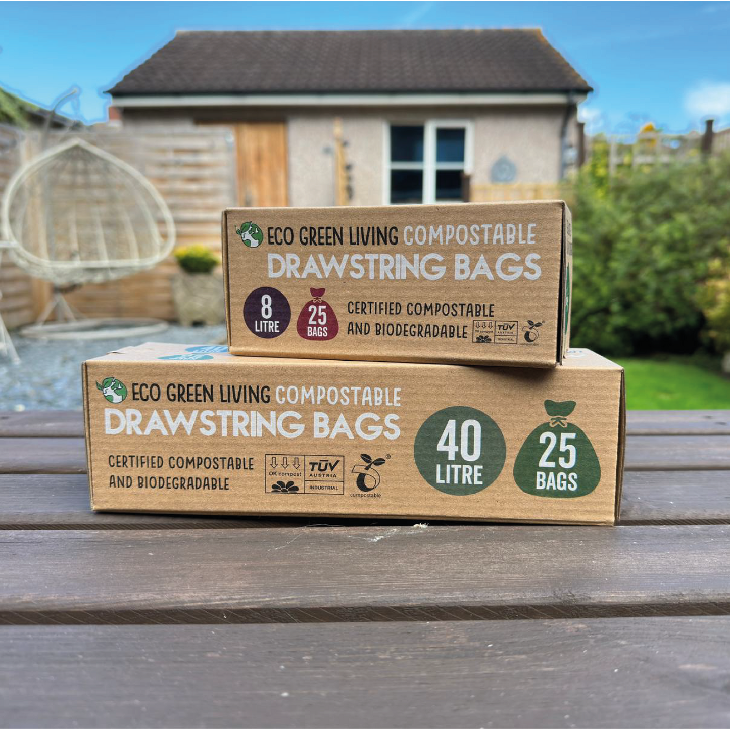 Compostable Drawstring Bin Bags | 8 Litre (25 bags)
