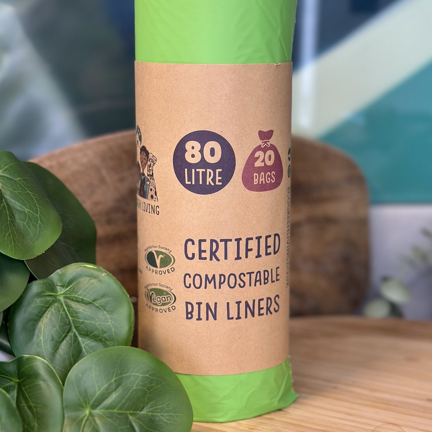 80L Bin Liners | 1 Roll of 20 Bags | Eco Green Living