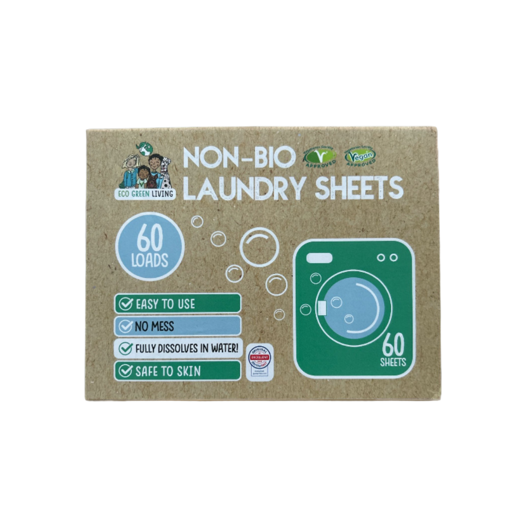 Non-Bio Laundry Detergent Sheets x 60 (Fragrance-Free) Eco Green Living