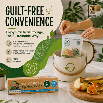 Compostable Resealable Bags Small  | 0.5 Litre (25 bags)