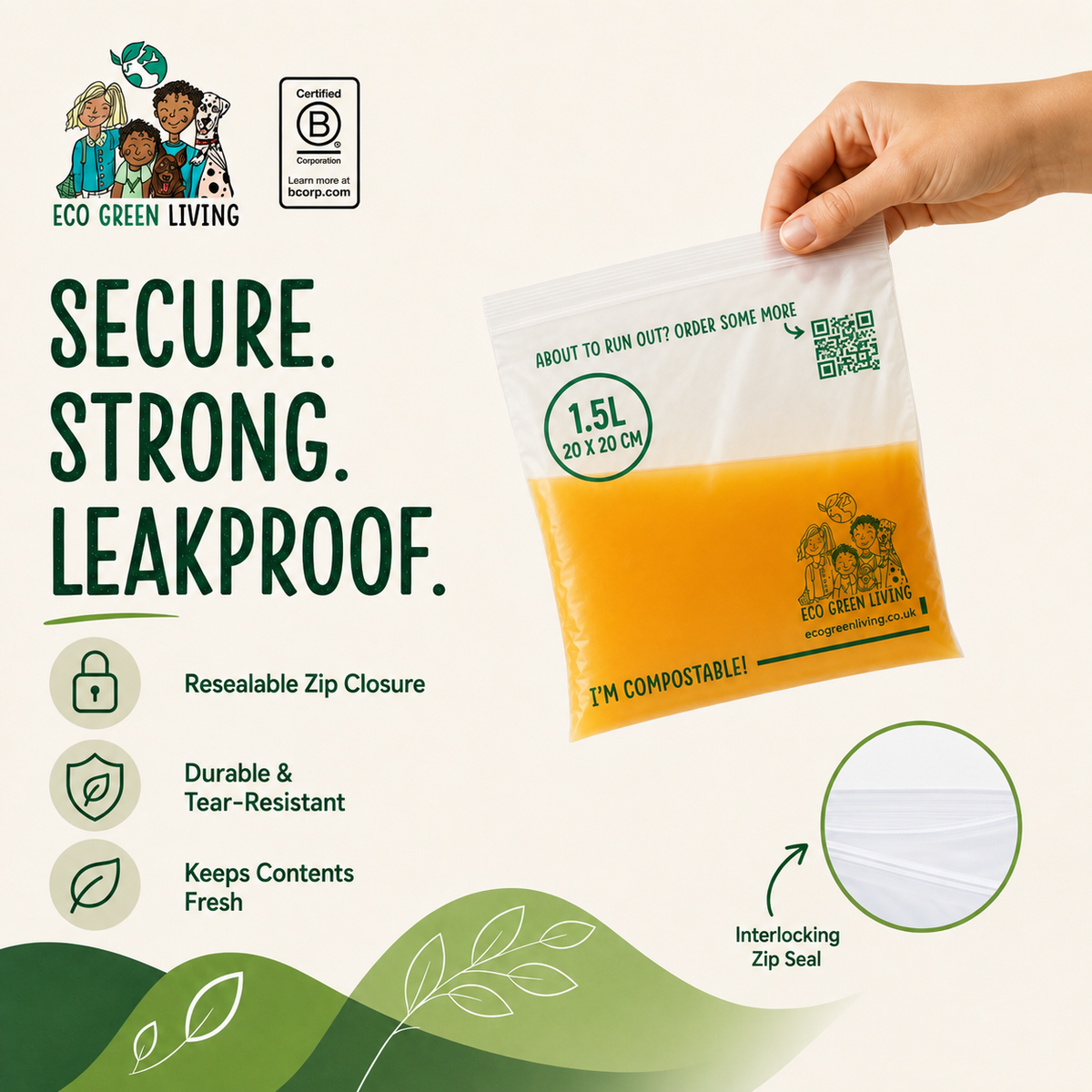 1.5L Zip Lock Bags