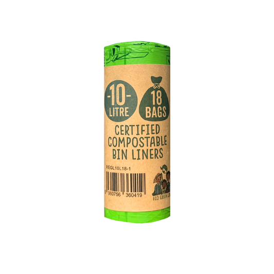 10L Compostable Waste Bags | 1 Roll of 18 Bags | Eco Green Living