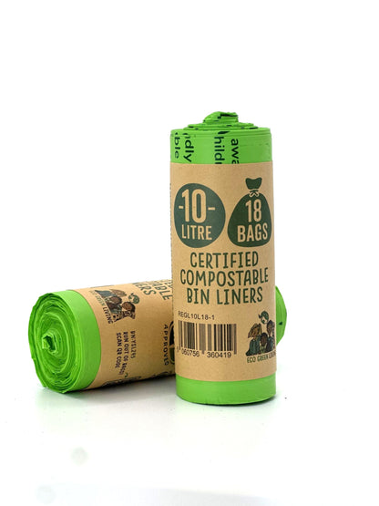 10L Compostable Waste Bags | 1 Roll of 18 Bags | Eco Green Living