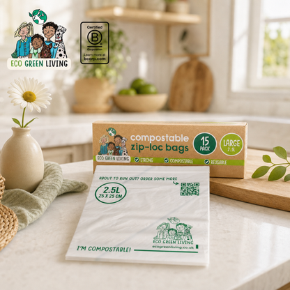 Compostable Resealable Bags Large  | 2.5 Litre (15 bags)