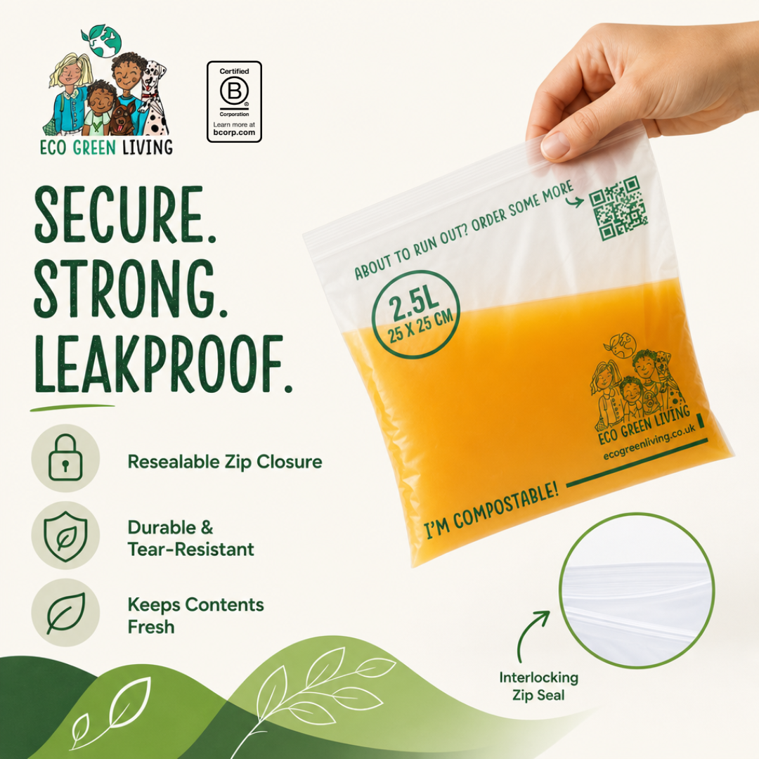 Compostable Resealable Bags Large  | 2.5 Litre (15 bags)