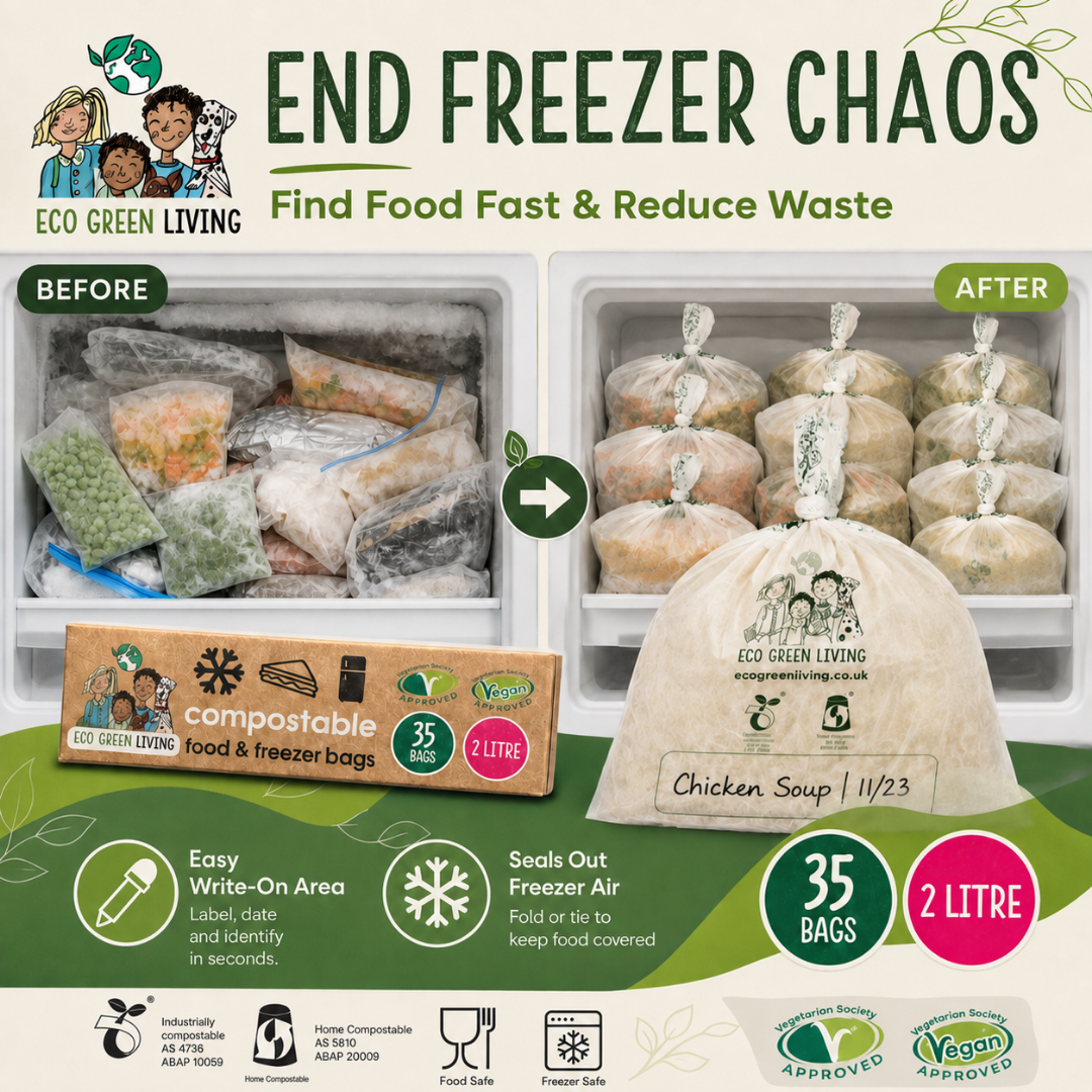 2 Litre Certified Compostable Food & Freezer Bags (35 bags)
