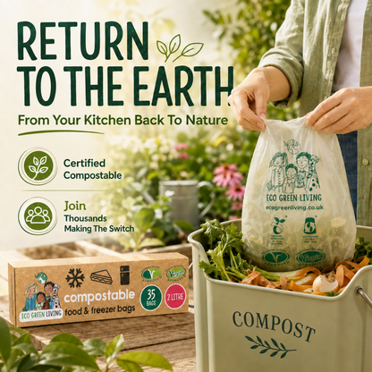 2 Litre Certified Compostable Food & Freezer Bags (35 bags)