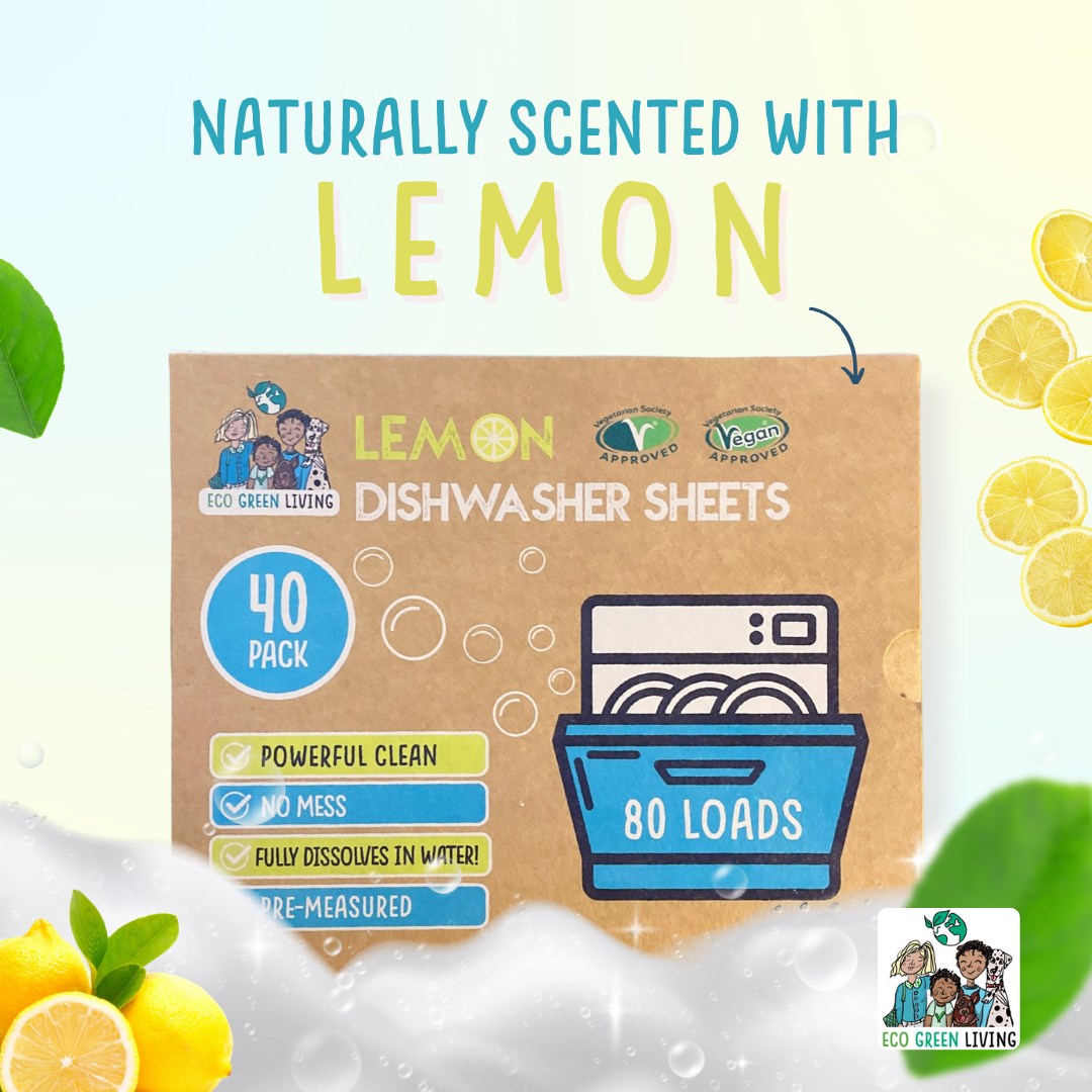 Eco Green Living Dishwasher Sheets – Lemon Scent | 40 Sheets