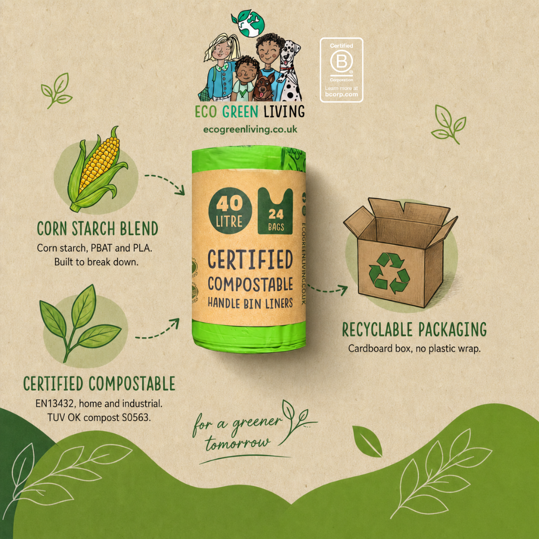 40L Bin Bags | 1 Roll of 24 Bags | Eco Green Living