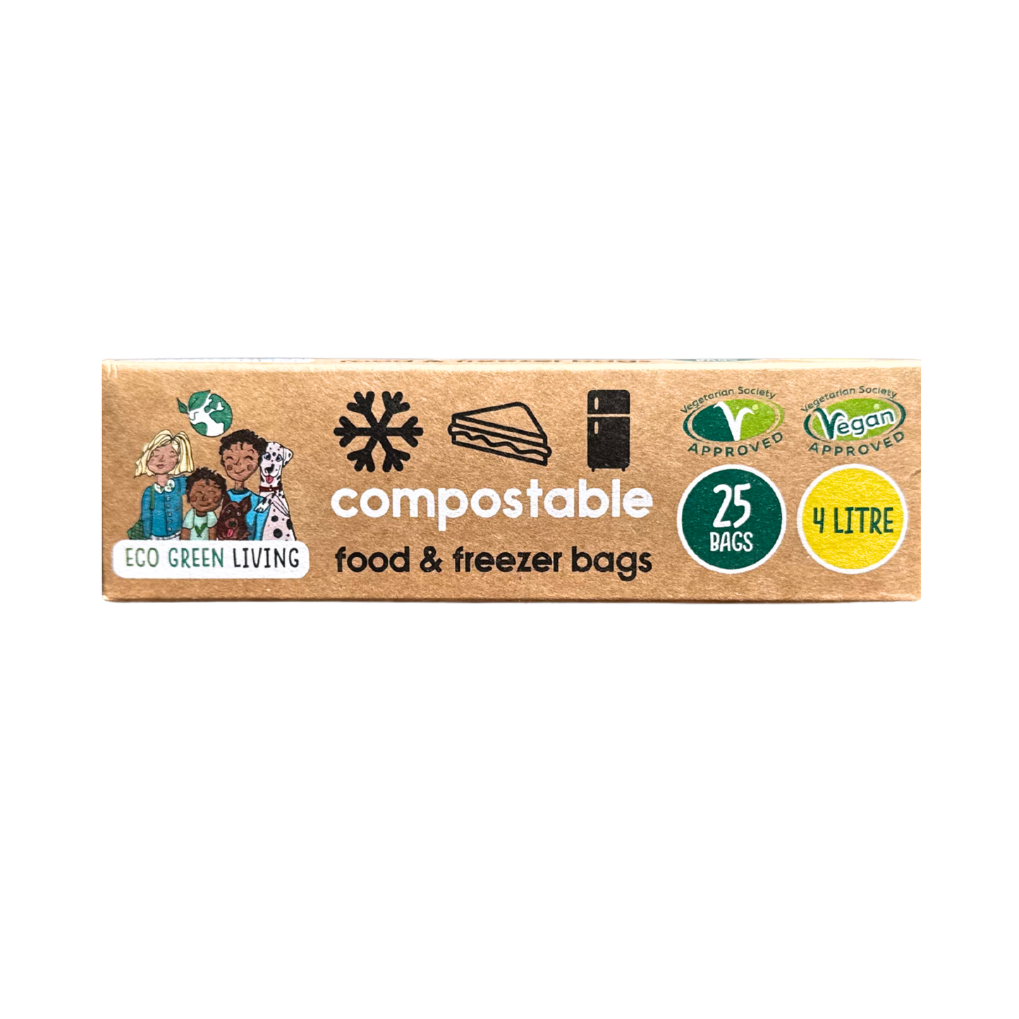 4 Litre Certified Compostable Food & Freezer Bags (25 bags)
