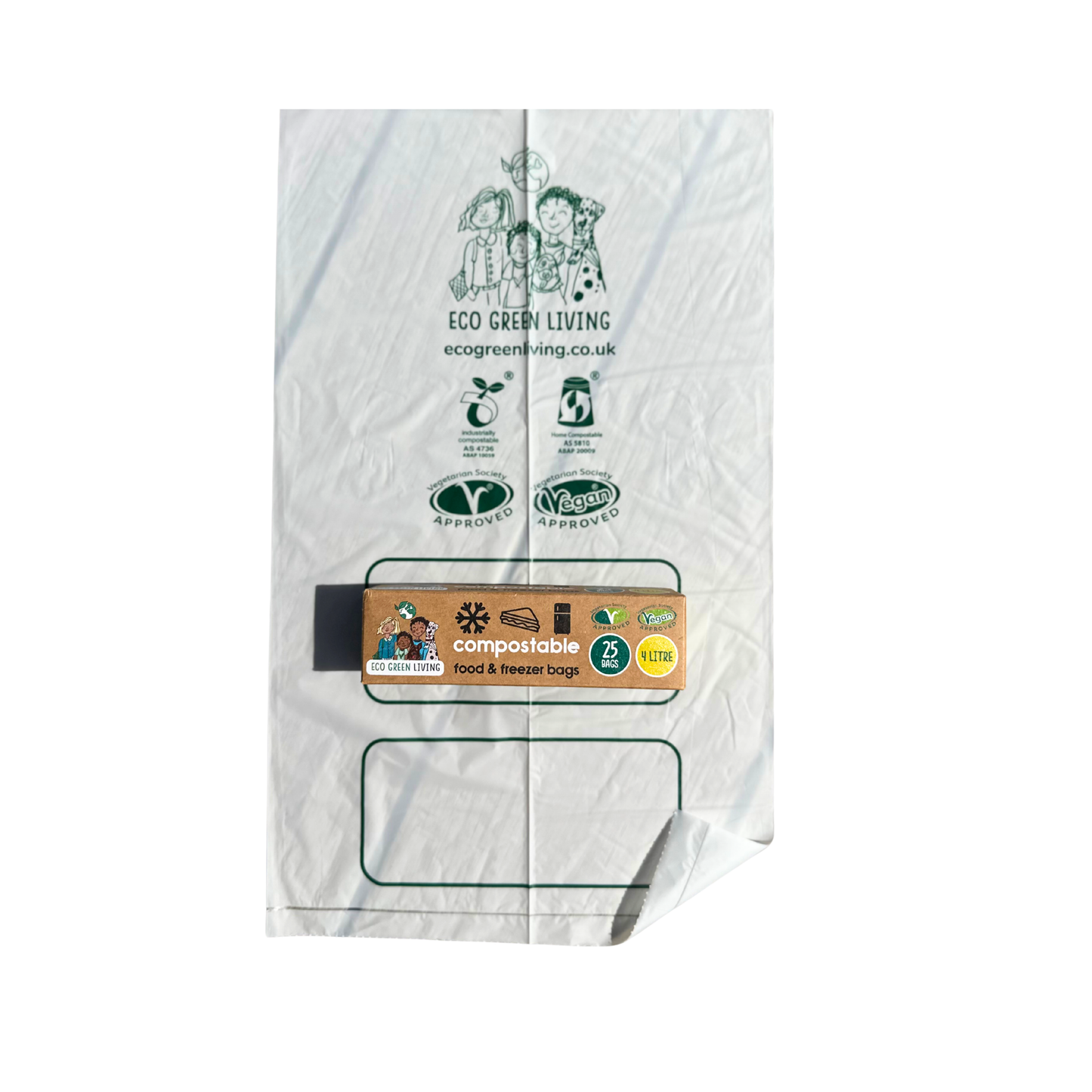 4 Litre Certified Compostable Food & Freezer Bags (25 bags)