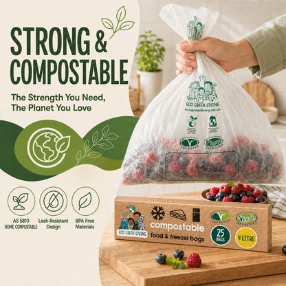 4 Litre Certified Compostable Food & Freezer Bags (25 bags)