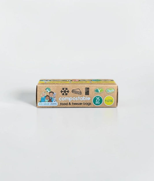 4 Litre Certified Compostable Food & Freezer Bags (25 bags)
