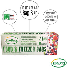 Load image into Gallery viewer, 4L Food &amp; Freezer Bags | 1 roll of 25 bags - EcoGreenBusiness
