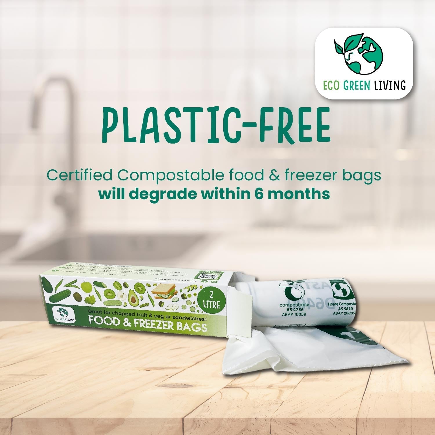 6 Litre Certified Compostable Food & Freezer Bags (20 bags) - EcoGreenBusiness