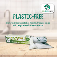 Load image into Gallery viewer, 6 Litre Certified Compostable Food &amp; Freezer Bags (20 bags) - EcoGreenBusiness
