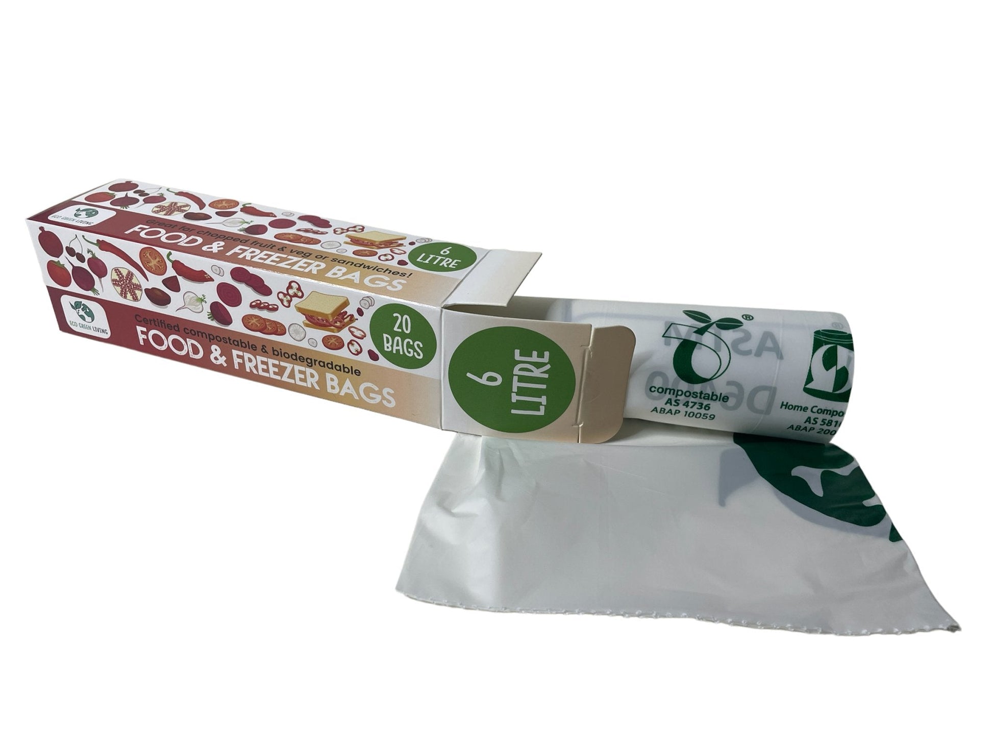 6 Litre Certified Compostable Food & Freezer Bags (20 bags) - EcoGreenBusiness