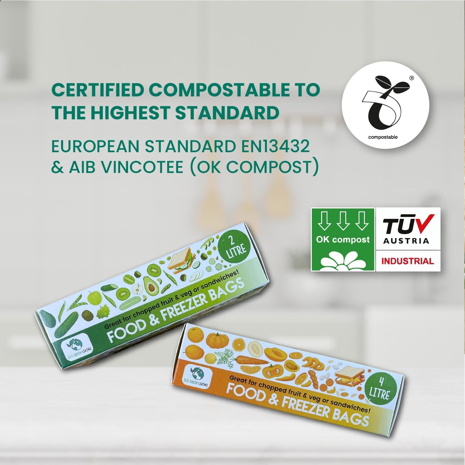 6 Litre Certified Compostable Food & Freezer Bags (20 bags) - EcoGreenBusiness