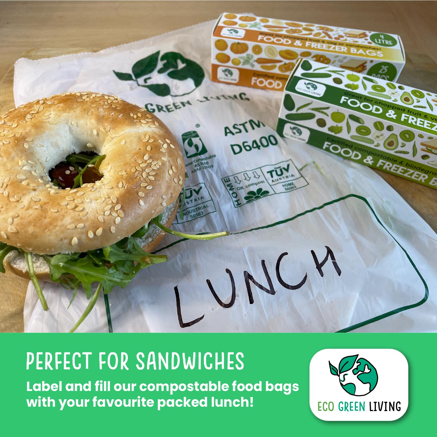 6 Litre Certified Compostable Food & Freezer Bags (20 bags) - EcoGreenBusiness