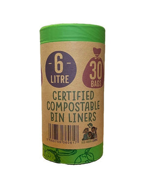 6 Litre Compostable Caddy Bags | 1 roll of 30 bags - EcoGreenBusiness