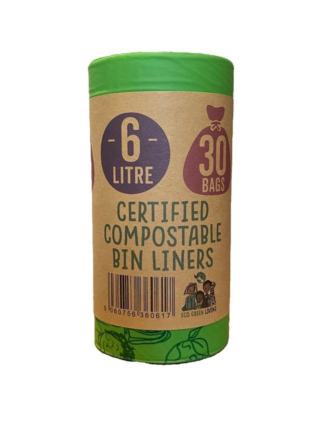 6 Litre Compostable Caddy Bags | 1 roll of 30 bags - EcoGreenBusiness