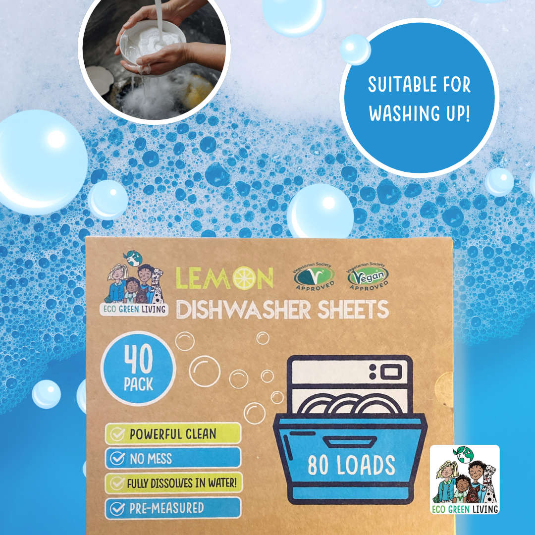 Eco Green Living Dishwasher Sheets – Lemon Scent | 40 Sheets