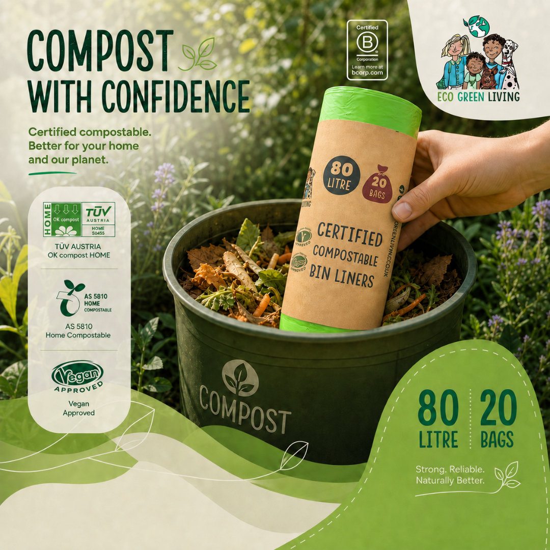 80L Bin Liners | 1 Roll of 20 Bags | Eco Green Living