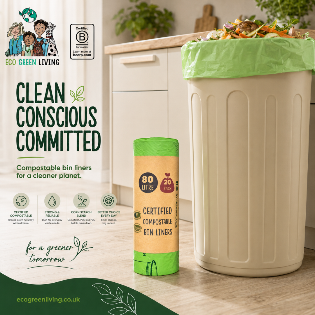 80L Bin Liners | 1 Roll of 20 Bags | Eco Green Living