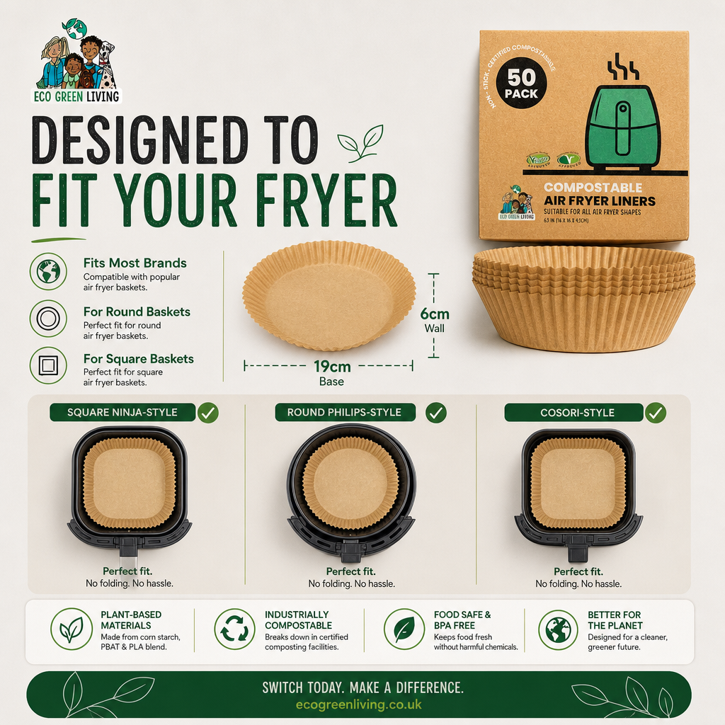 Air Fryer Liners 50 Papers, suitable for all air fryers.