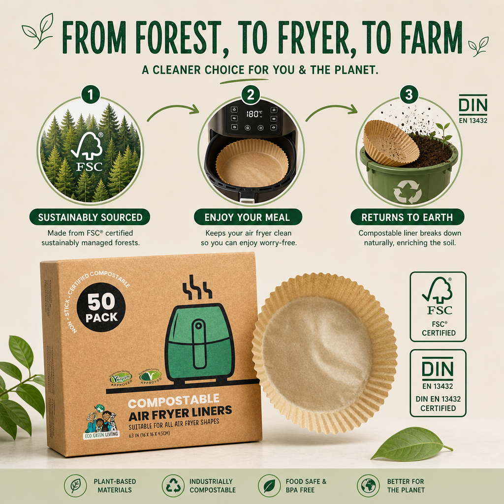 Air Fryer Liners 50 Papers, suitable for all air fryers.