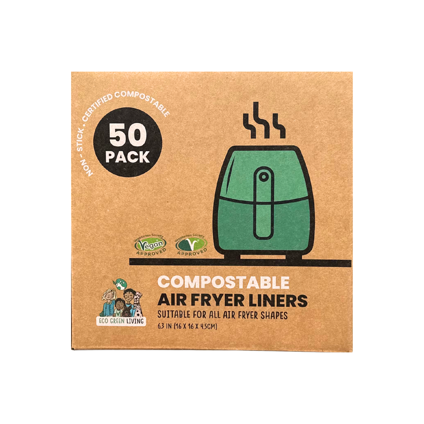 Air Fryer Liners 50 Papers, suitable for all air fryers.
