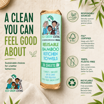 Reusable Bamboo Kitchen Towels