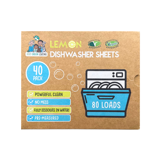 Eco Green Living Dishwasher Sheets – Lemon Scent | 40 Sheets