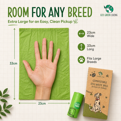 Compostable Dog Waste Bags | 1 Pack - 60 Large Bags
