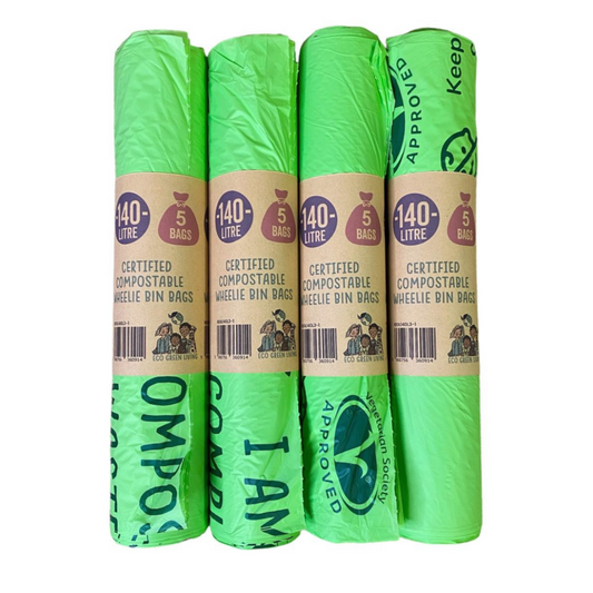 140L Compostable Waste Bags | 1 Roll of 5 Bags | Eco Green Living
