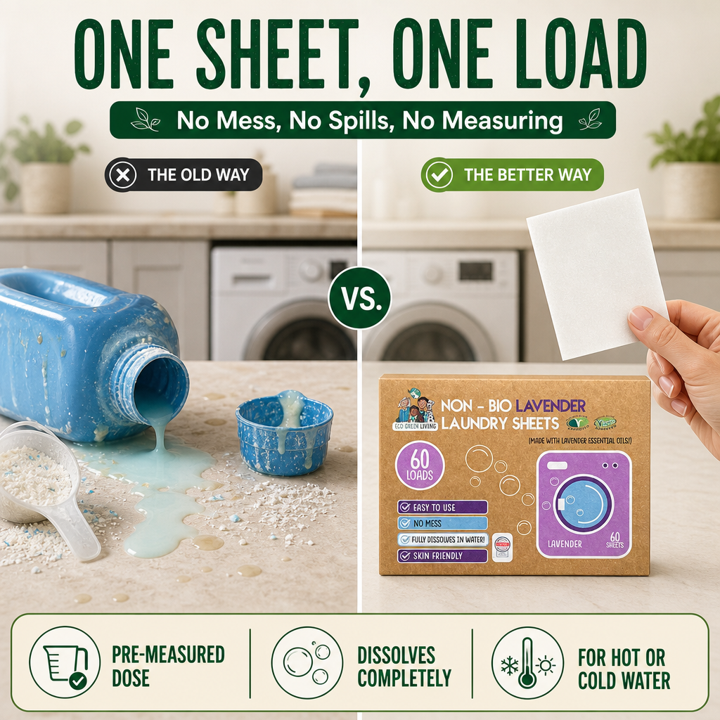 Non-Bio Laundry Detergent Sheets x 60 (Lavender) Eco Green Living