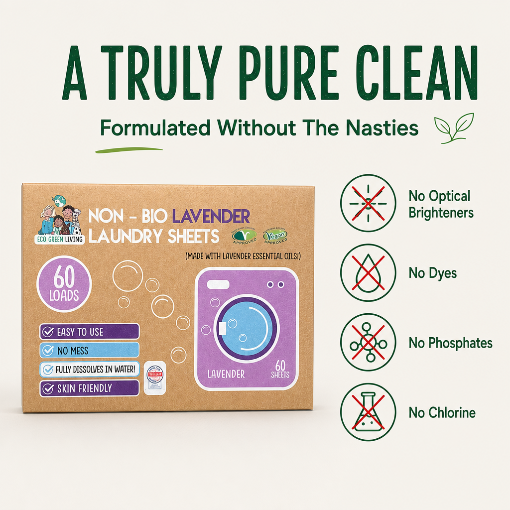 Non-Bio Laundry Detergent Sheets x 60 (Lavender) Eco Green Living