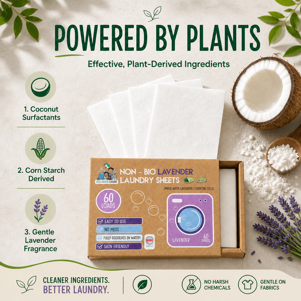 Non-Bio Laundry Detergent Sheets x 60 (Lavender) Eco Green Living