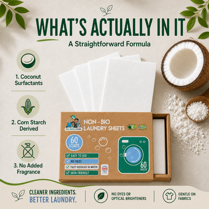 Non-Bio Laundry Detergent Sheets x 60 (Fragrance-Free) Eco Green Living