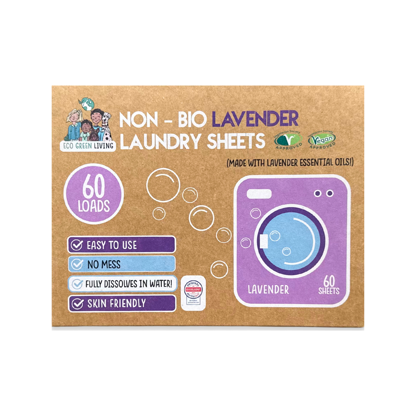 Non-Bio Laundry Detergent Sheets x 60 (Lavender) Eco Green Living