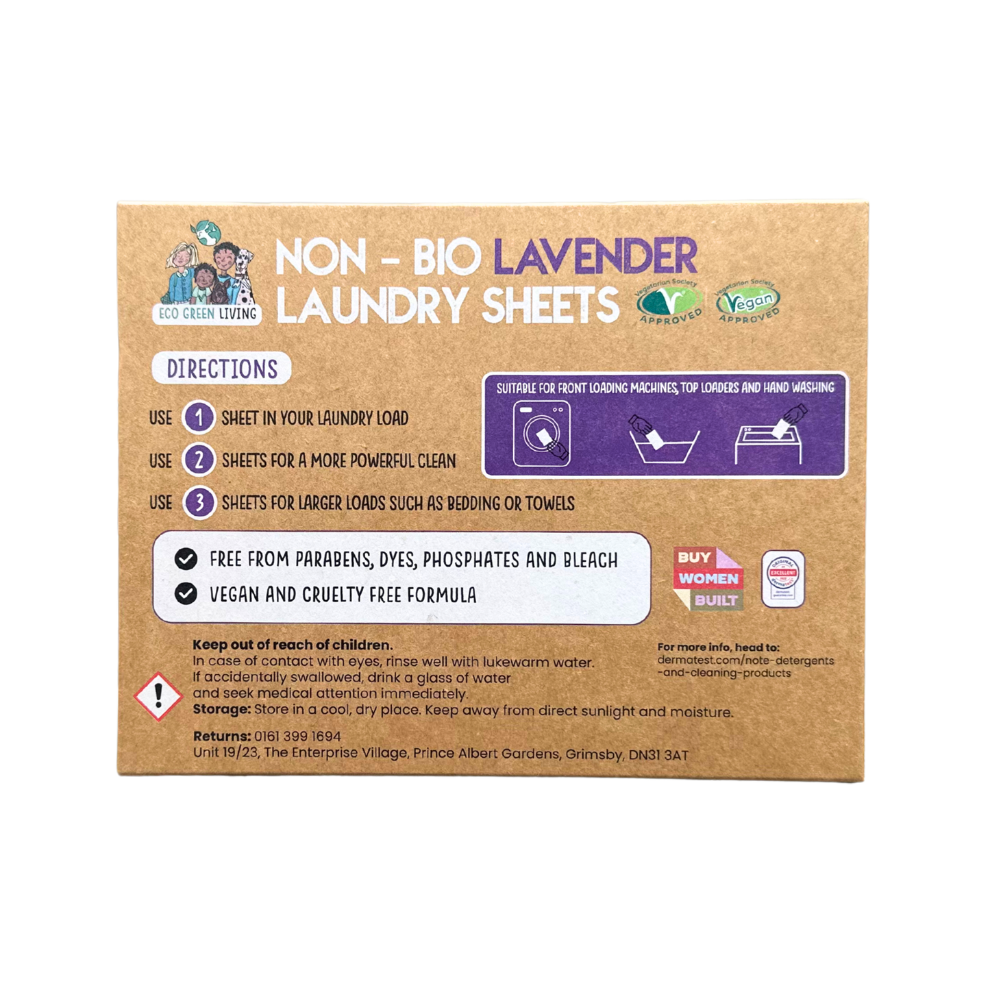 Non-Bio Laundry Detergent Sheets x 60 (Lavender) Eco Green Living