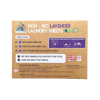 Non-Bio Laundry Detergent Sheets x 60 (Lavender) Eco Green Living