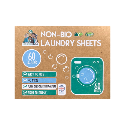 Non-Bio Laundry Detergent Sheets x 60 (Fragrance-Free) Eco Green Living