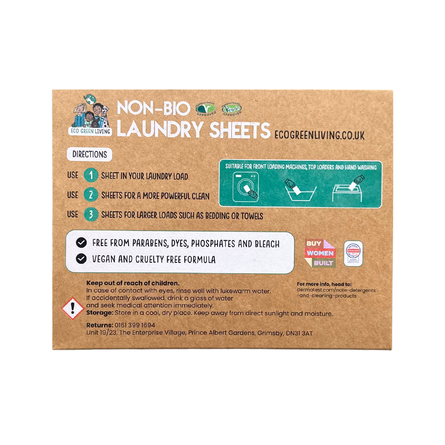 Non-Bio Laundry Detergent Sheets x 60 (Fragrance-Free) Eco Green Living