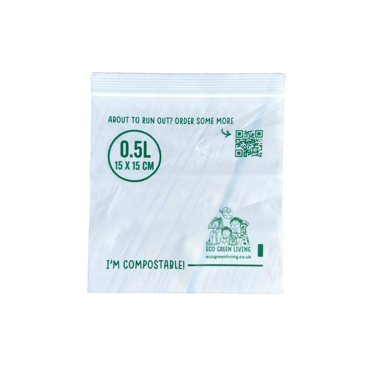 Compostable Resealable Bags Small  | 0.5 Litre (25 bags)