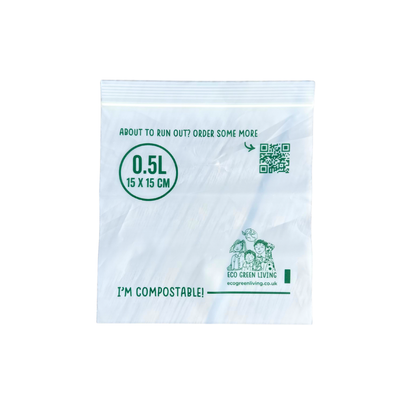 Compostable Resealable Bags Small  | 0.5 Litre (25 bags)