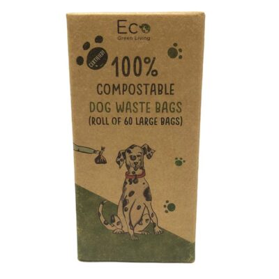 Compostable Dog Waste Bags | 1 Pack - 60 Large Bags - EcoGreenBusiness