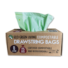 Load image into Gallery viewer, Compostable Drawstring Bin Bags | 8 Litre (25 bags)

