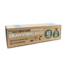 Load image into Gallery viewer, Compostable Drawstring Bin Bags | 40 Litre (25 bags)
